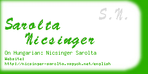 sarolta nicsinger business card